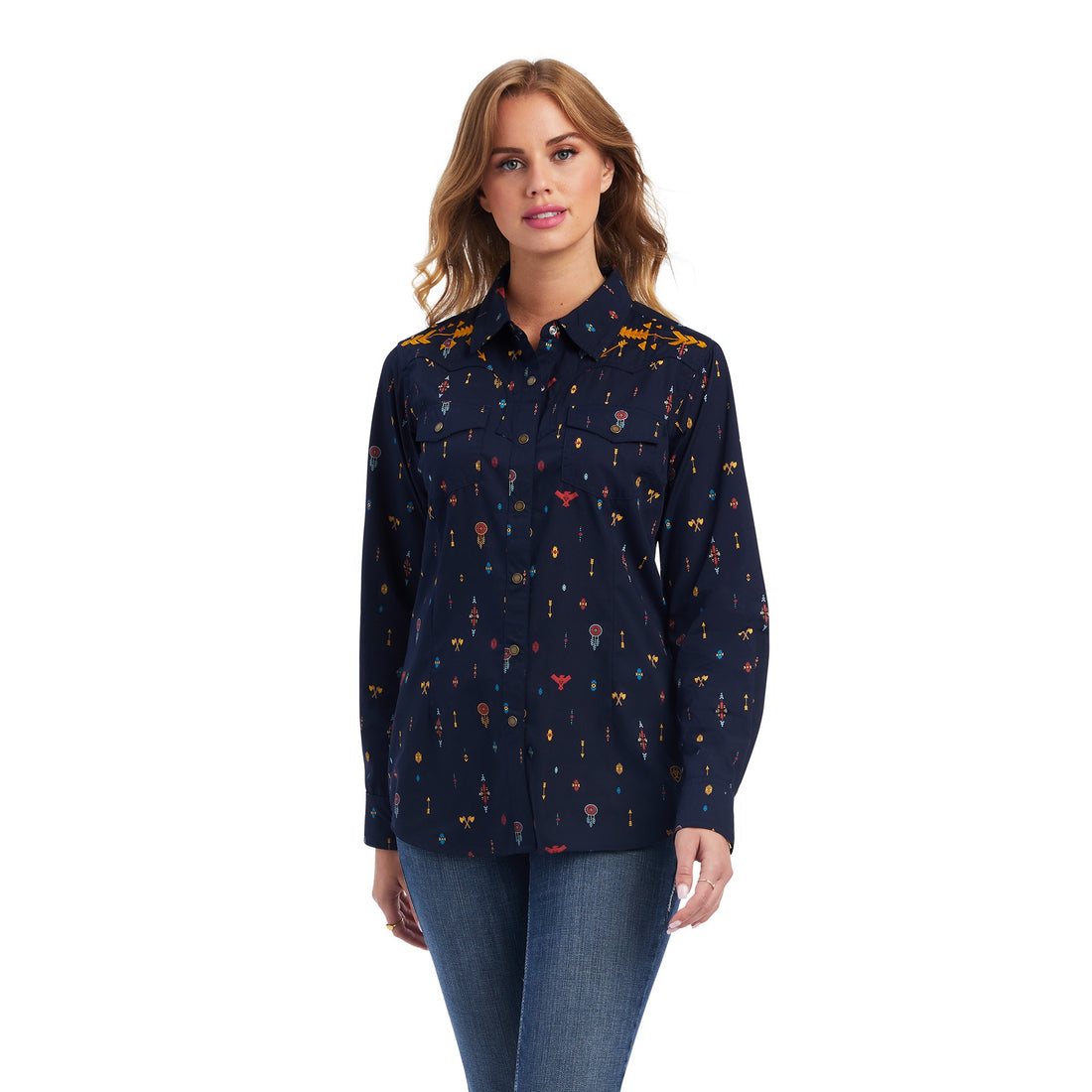 Ariat WMN Navy Multi Print Shirt 10041677