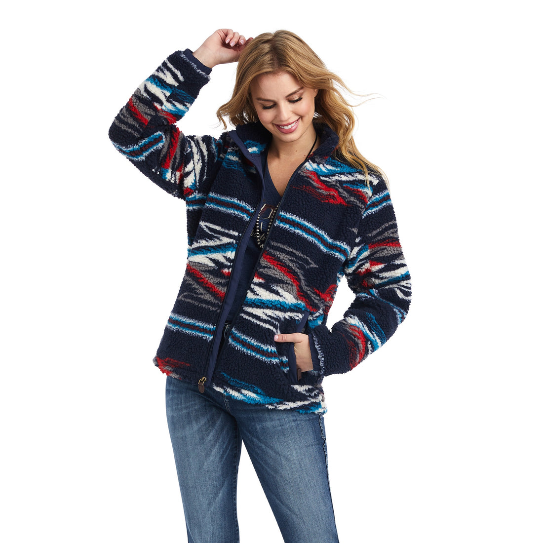Ariat Women Fleece Chimayo Navy 10042189 Jacket