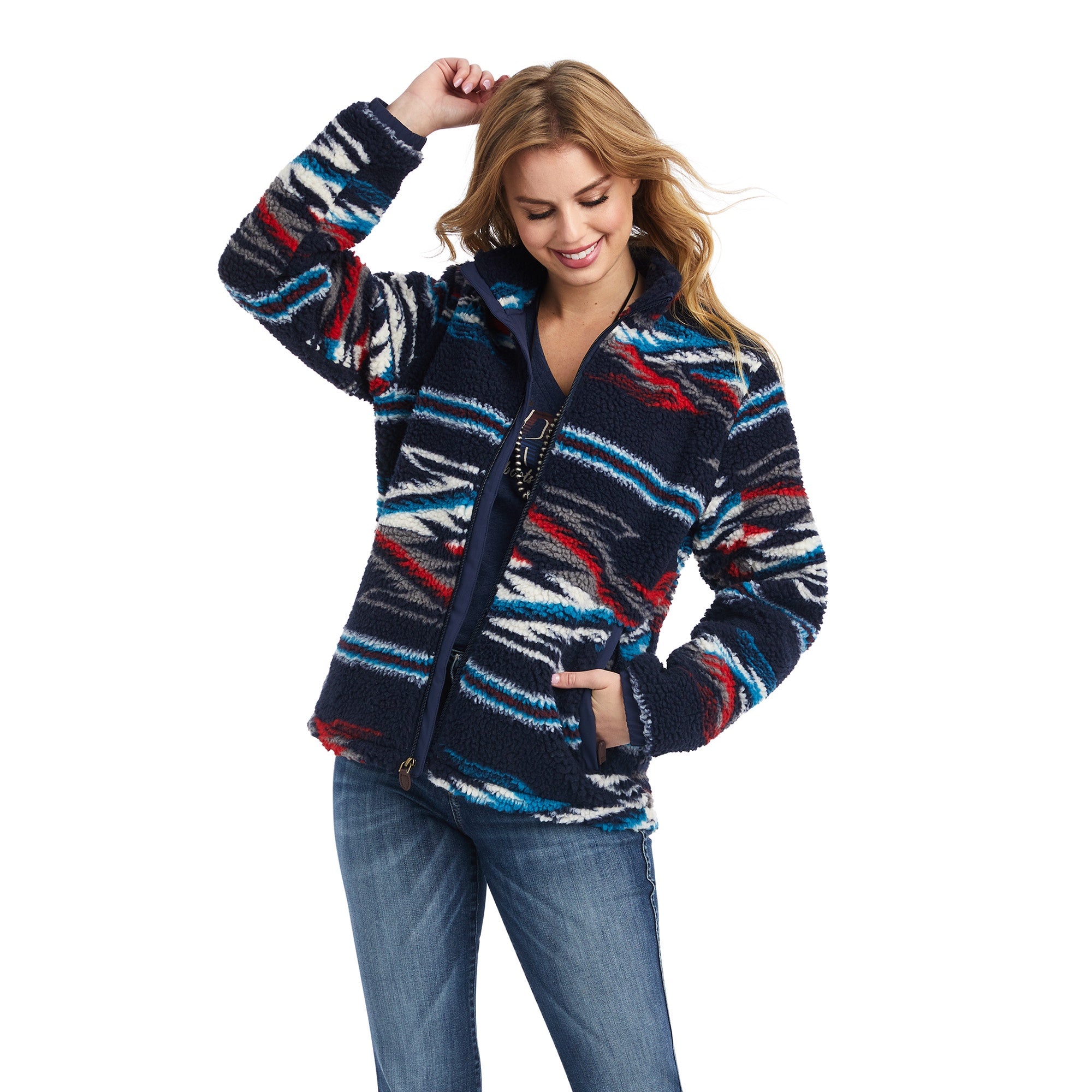 Ariat Women Fleece Chimayo Navy 10042189 Jacket