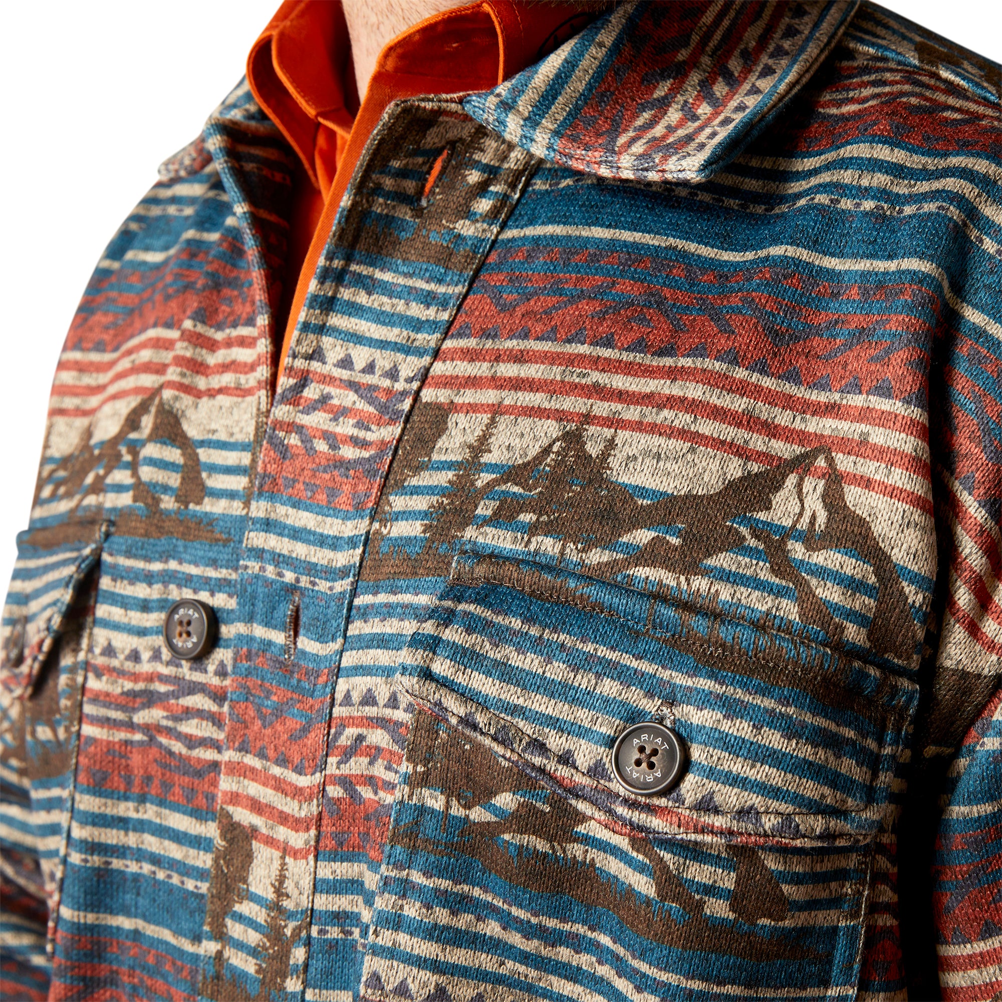 Ariat Men Oxford Tan Printed 10046052 Shirt Jacket