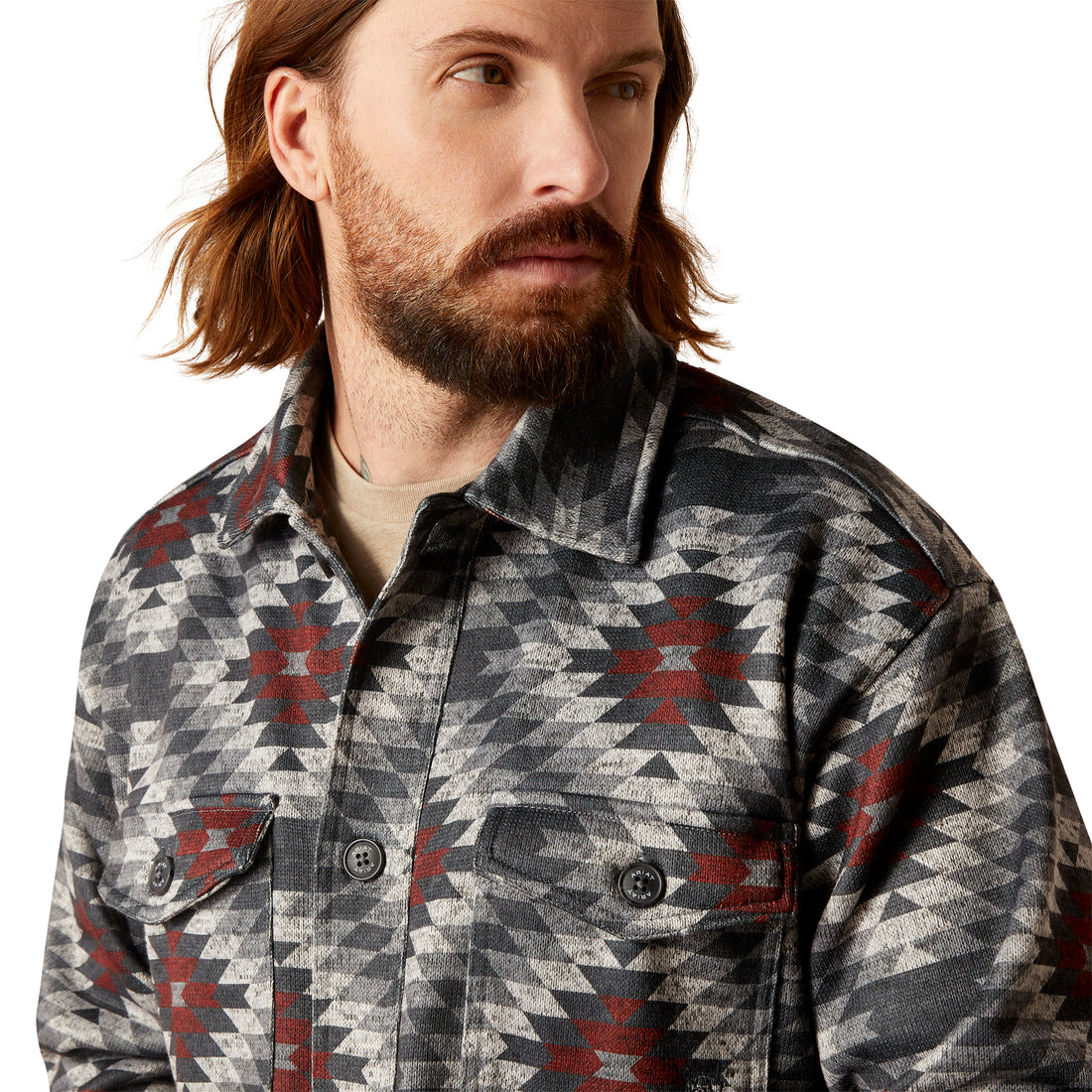 Ariat Men Caldwell Printed Charcoal 10046053 Shirt Jacket