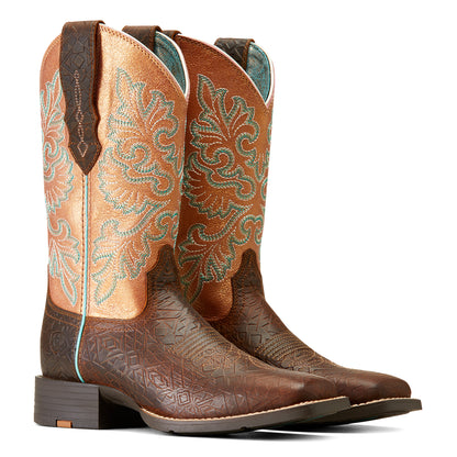 Ariat WMN Round Up Wide Square Toe StretchFit Western Boot 10047039