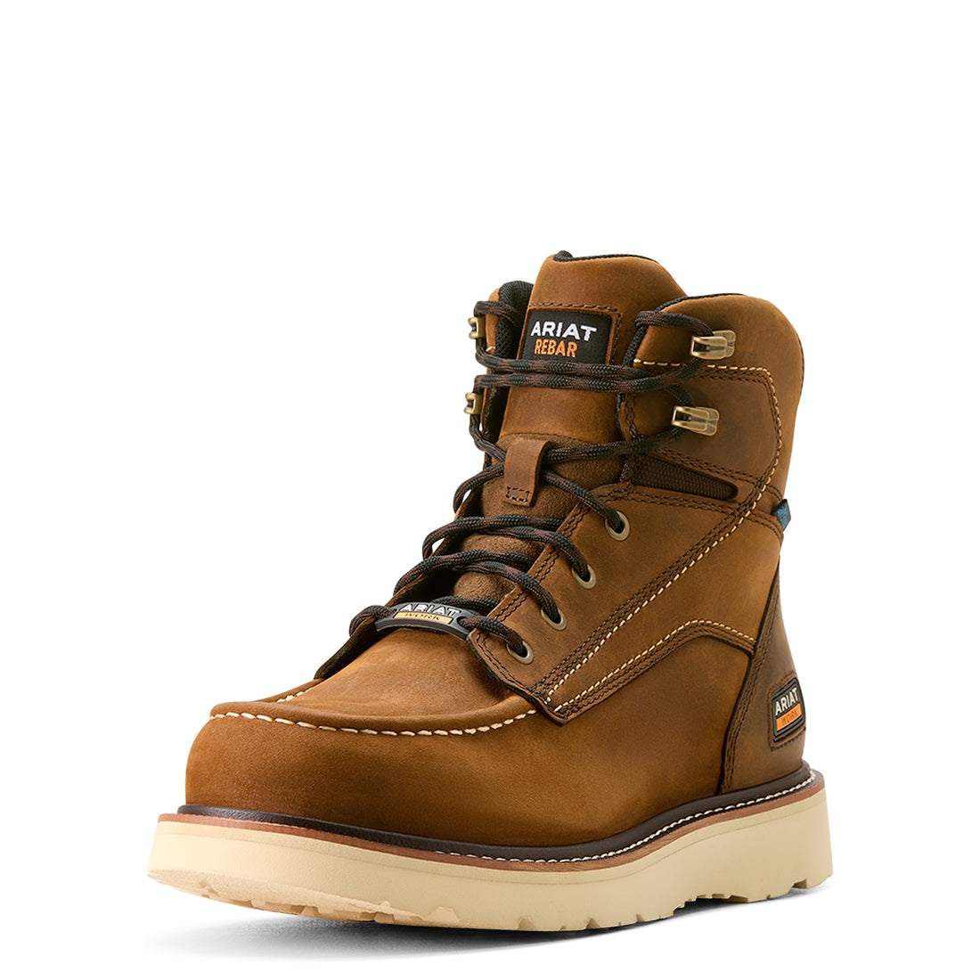 Ariat MN Rebar Wedge Moc Toe 6&quot; Waterproof Work Shoe 10053614