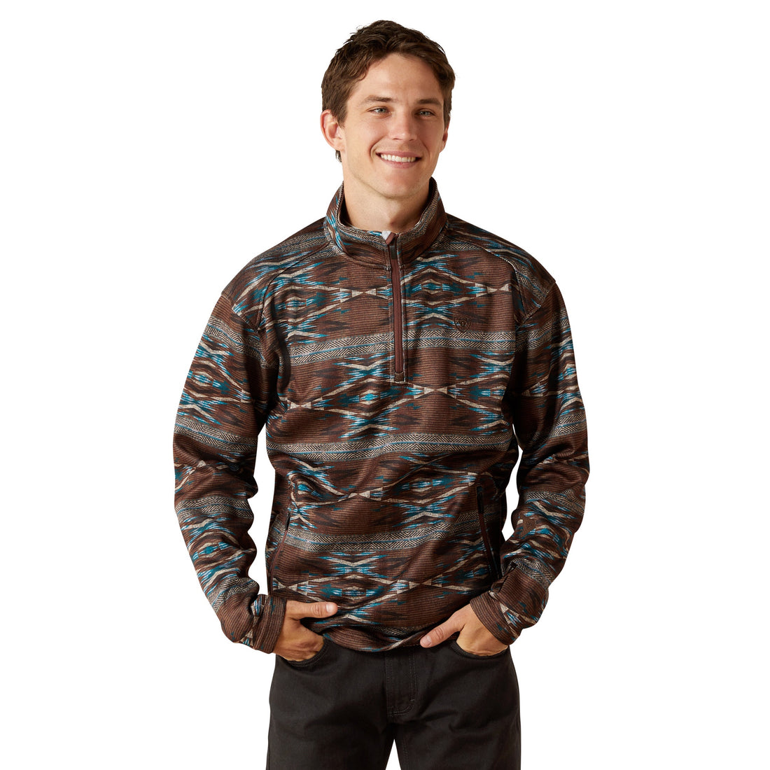 Ariat Men Caldwell Logo 1/4 Zip 10062620 Sweater