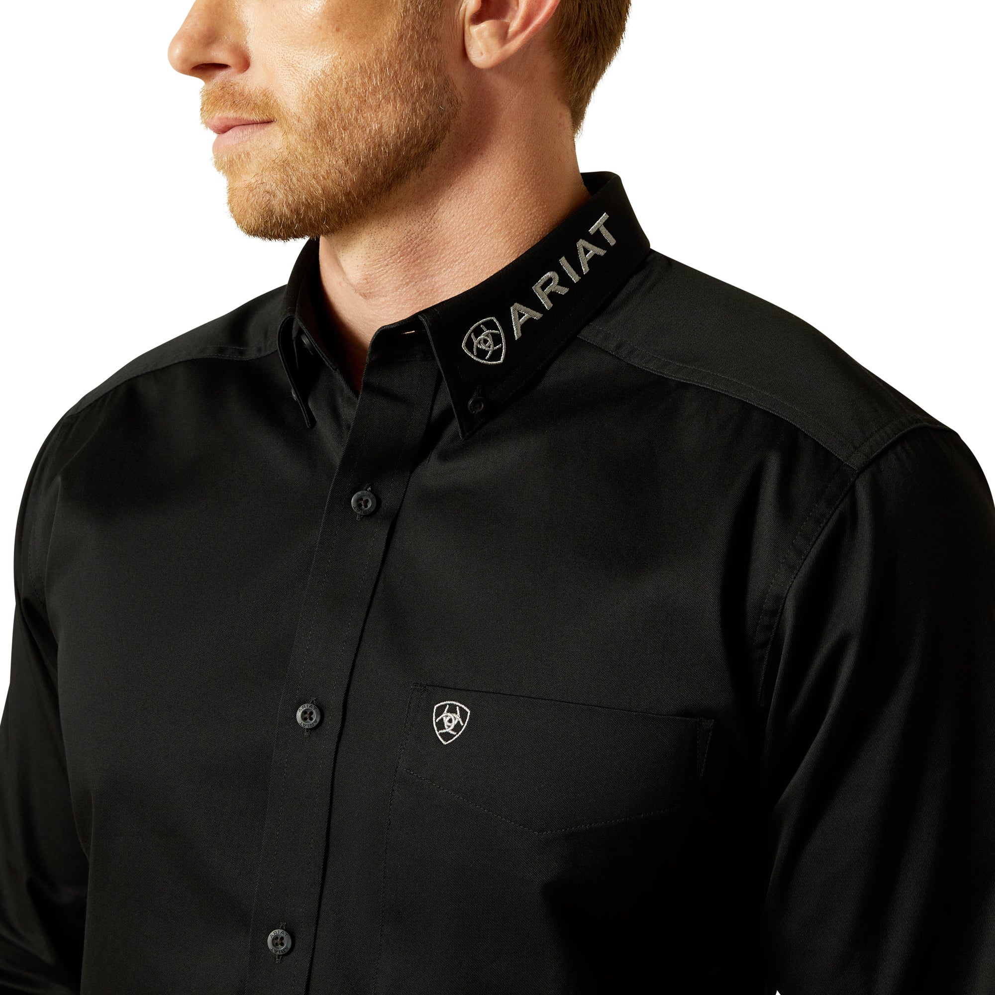 Ariat MN Team Logo Twill Fitted LS Shirt 10062659