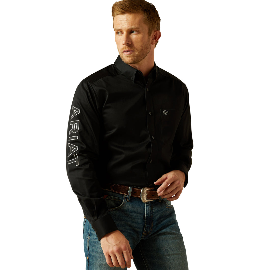 Ariat MN Team Logo Twill Fitted LS Shirt 10062659