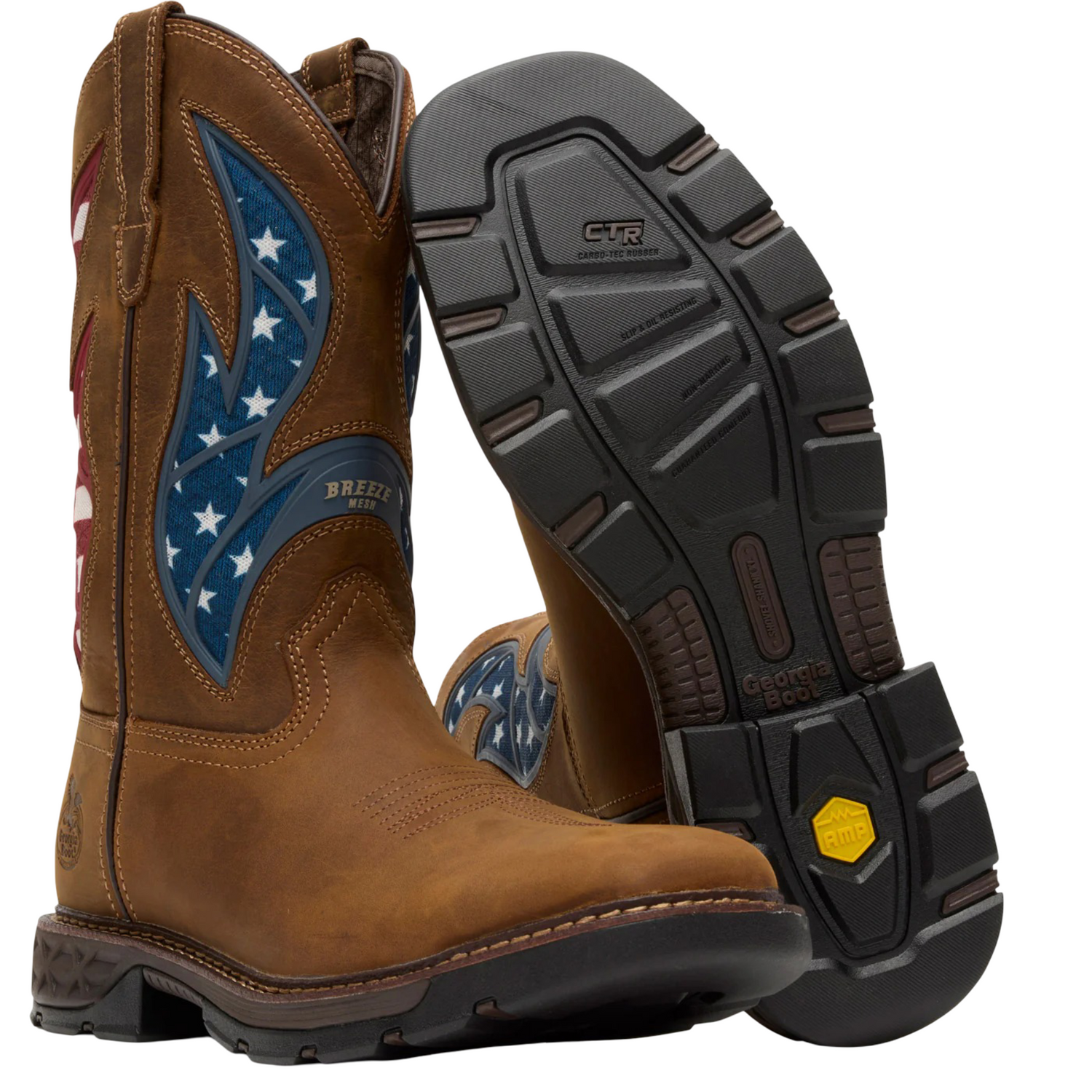 Georgia Boot MN Carbo-Tec FLX 11&quot; Patriotic Pull-On Work Boot GB00721