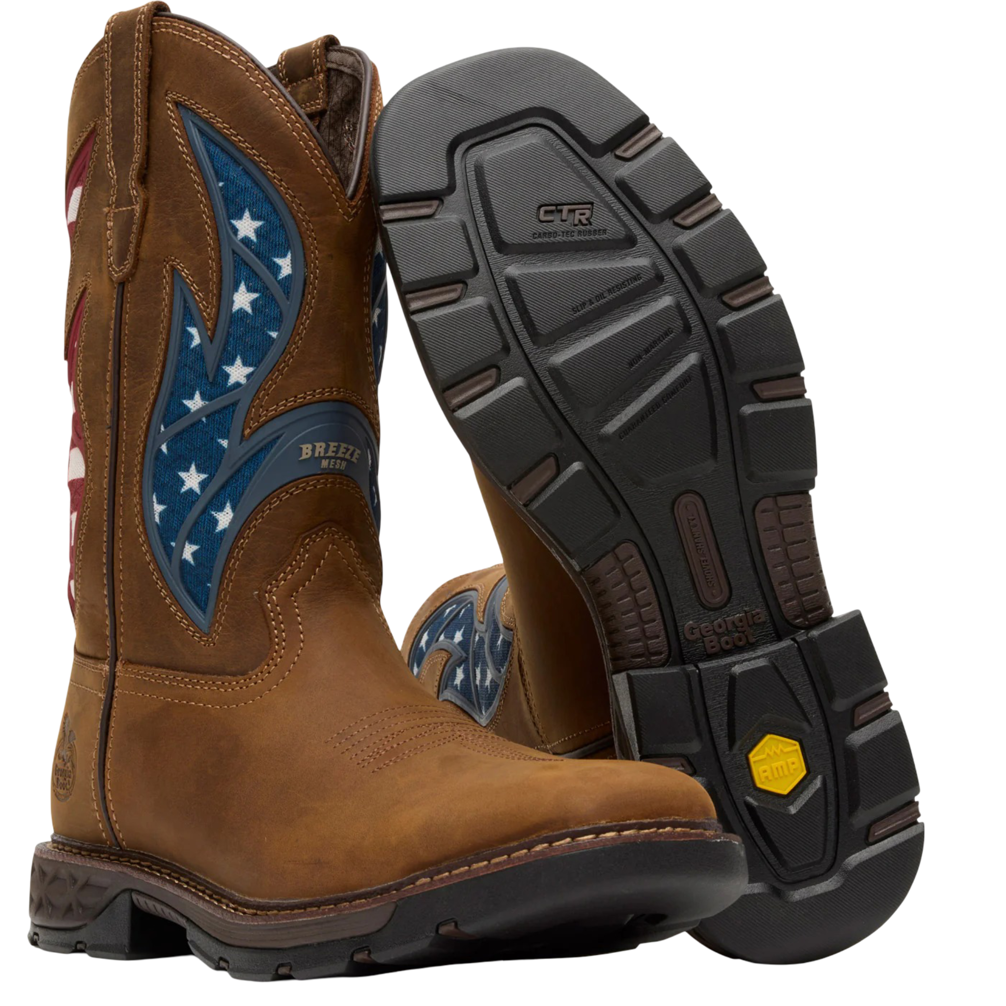 Georgia Boot MN Carbo-Tec FLX 11&quot; Patriotic Pull-On Work Boot GB00721