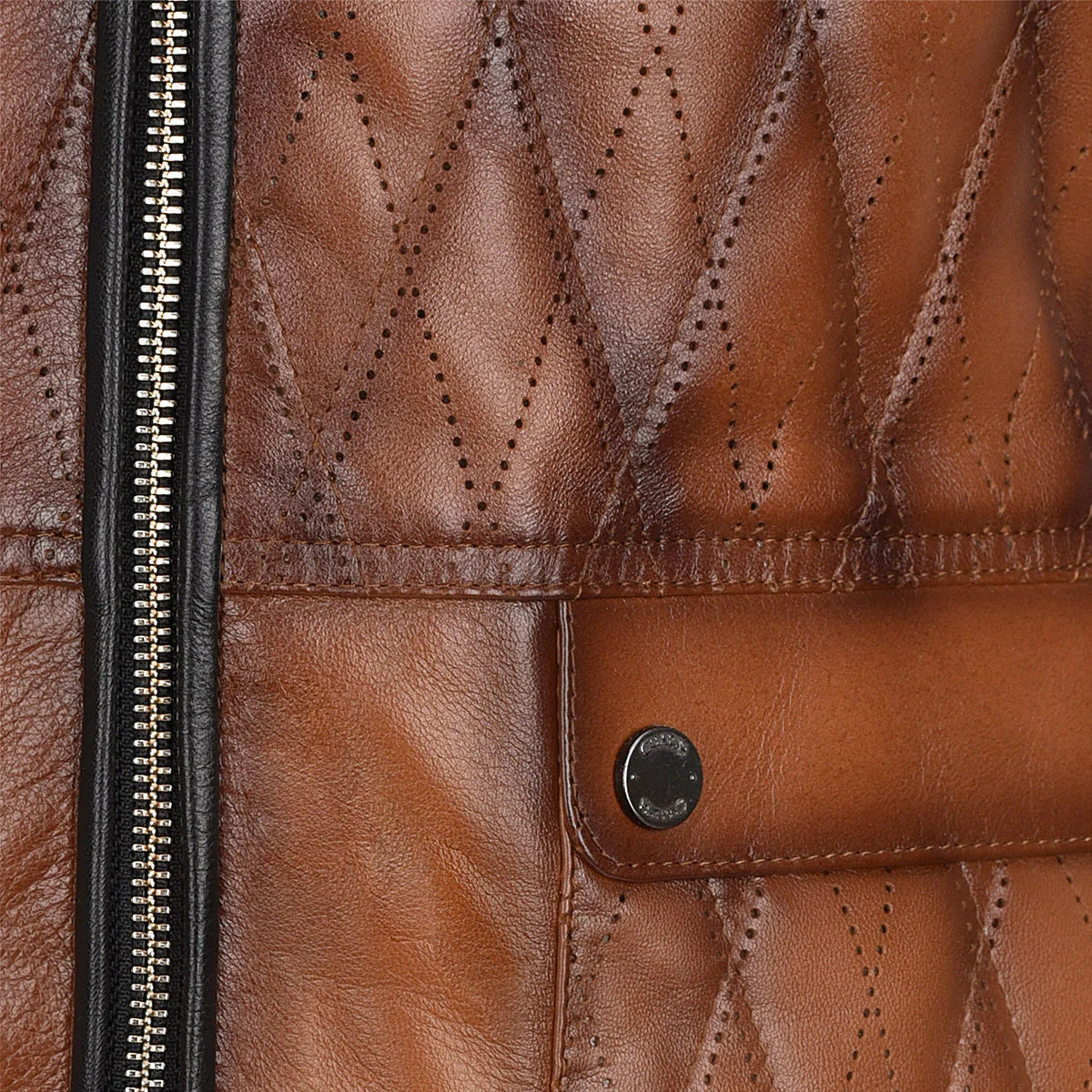 Cuadra Mens doble view brown leather vest