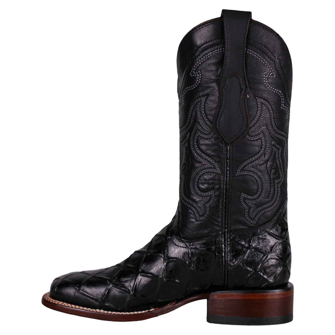 Cerrito Men Print Pirarucu Square Toe Boot ISB309C Black