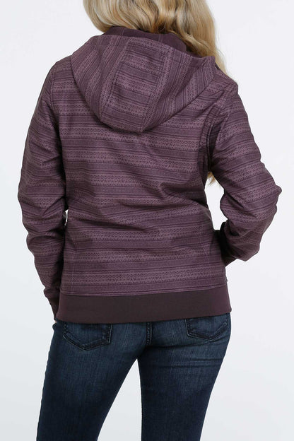 Cinch Women Bonded Hooded Purple Striped Jacket MAJ9837002