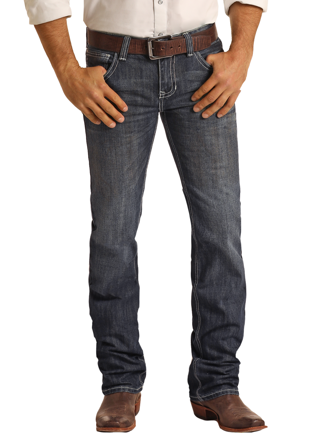 Rock &amp; Roll Men Pistol Stackable Bootcut Jeans MSP1763
