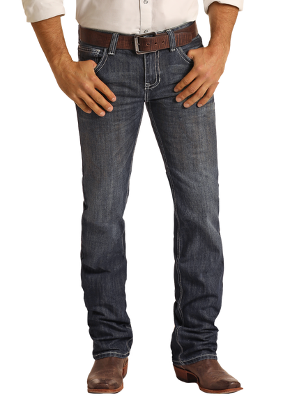 Rock &amp; Roll Men Pistol Stackable Bootcut Jeans MSP1763