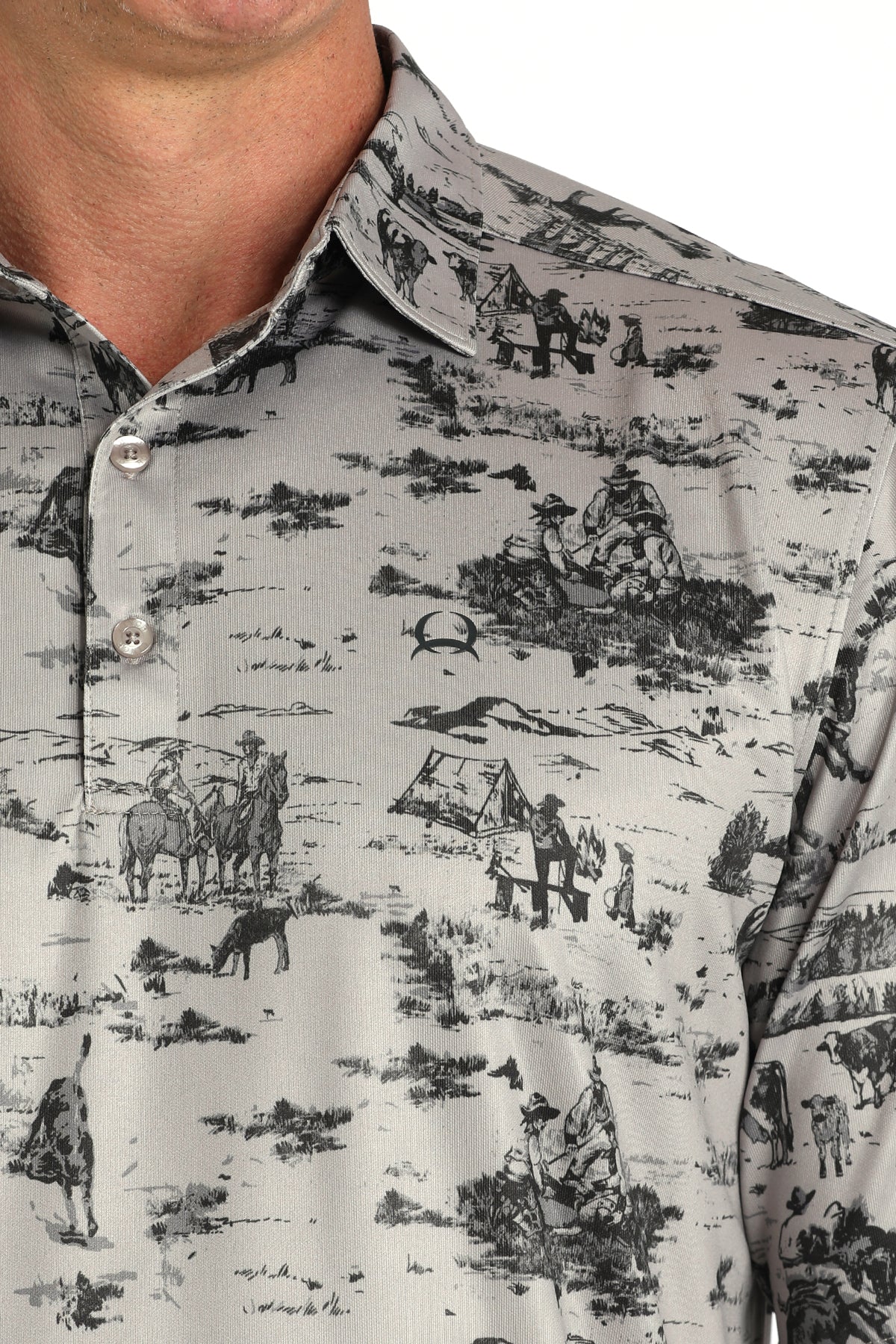 Cinch Men Western Arenaflex Print Polo Shirt MTK1863049