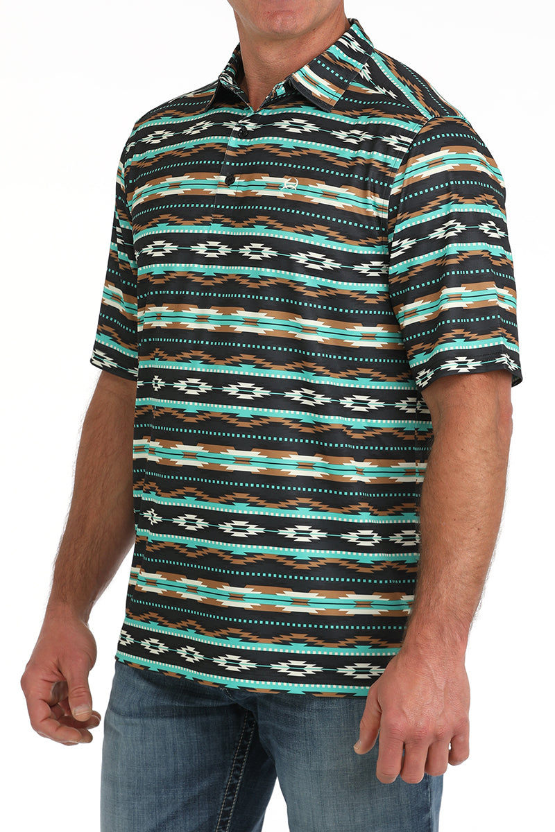 Cinch Men Aztec Print Polo Shirt MTK1865030