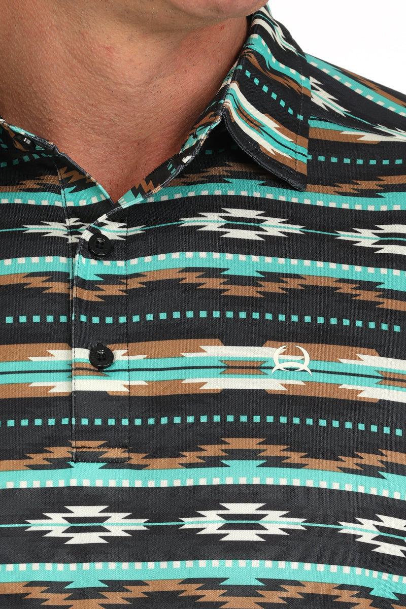 Cinch Men Aztec Print Polo Shirt MTK1865030