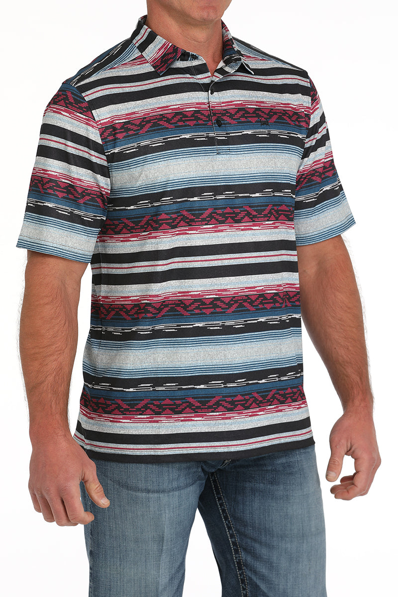 Cinch Men Southwestern Print Polo Shirt MTK1865031