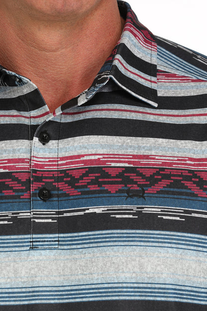 Cinch Men Southwestern Print Polo Shirt MTK1865031