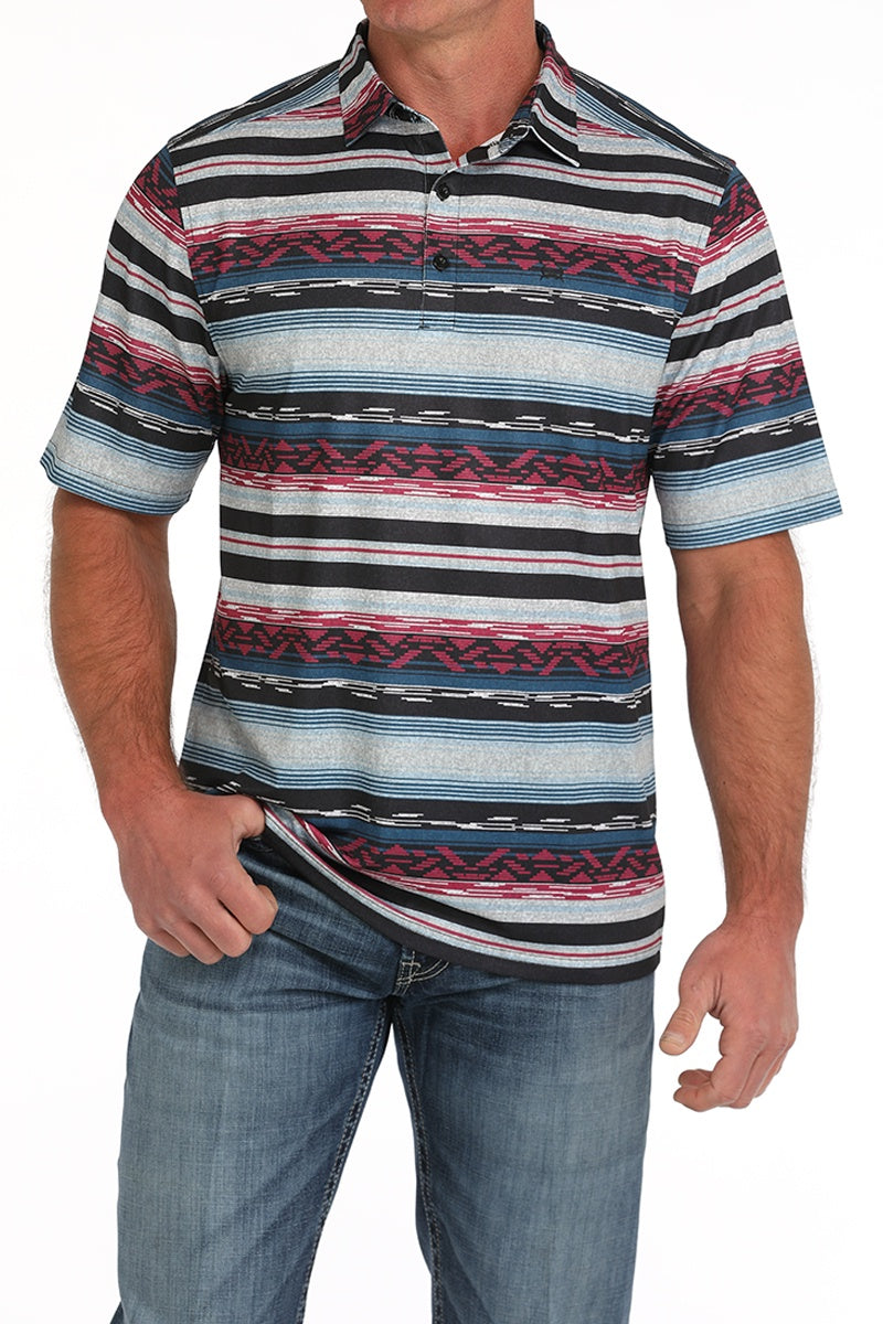 Cinch Men Southwestern Print Polo Shirt MTK1865031