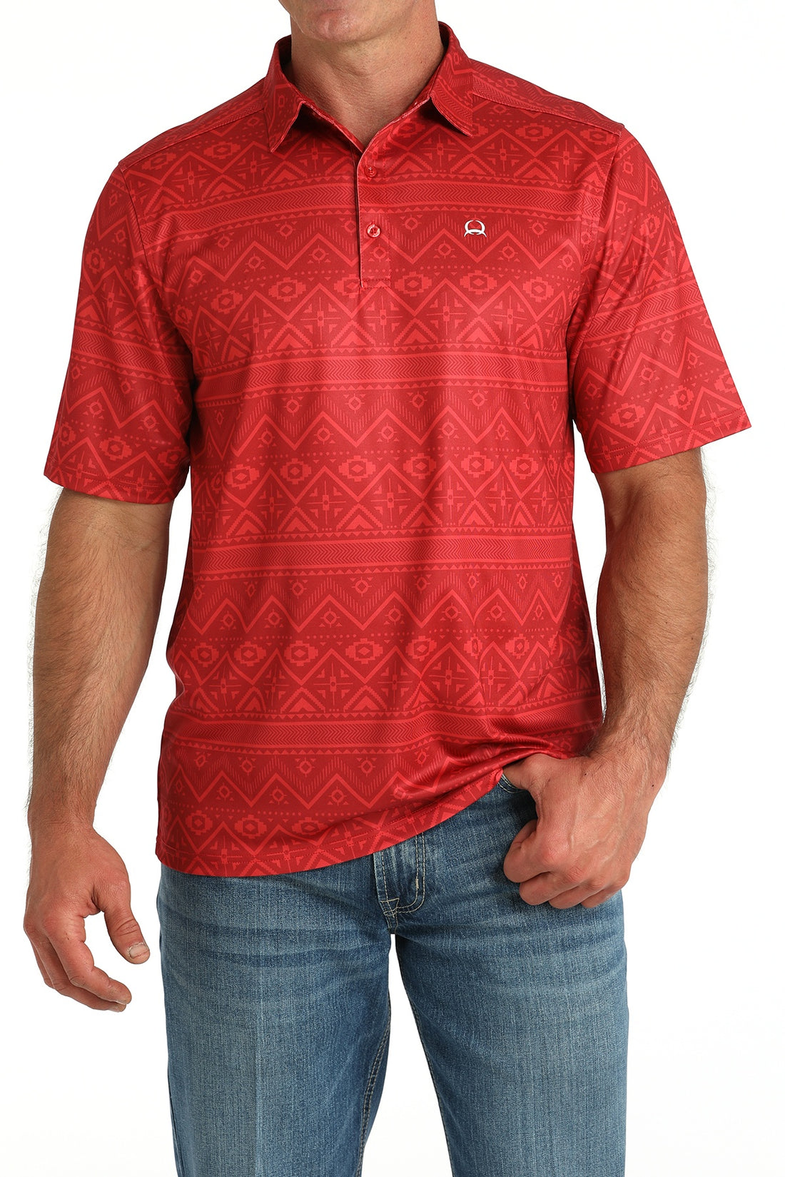 Cinch Men Western Arenaflex Print Polo Shirt MTK1865035