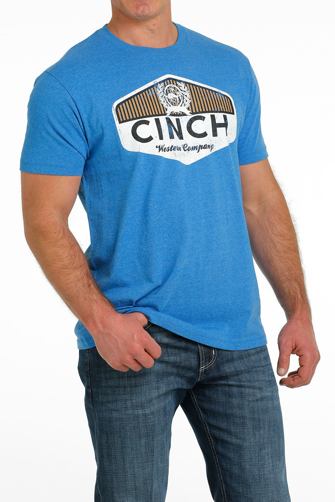 Cinch Men Heather Blue T-Shirt MTT1690556