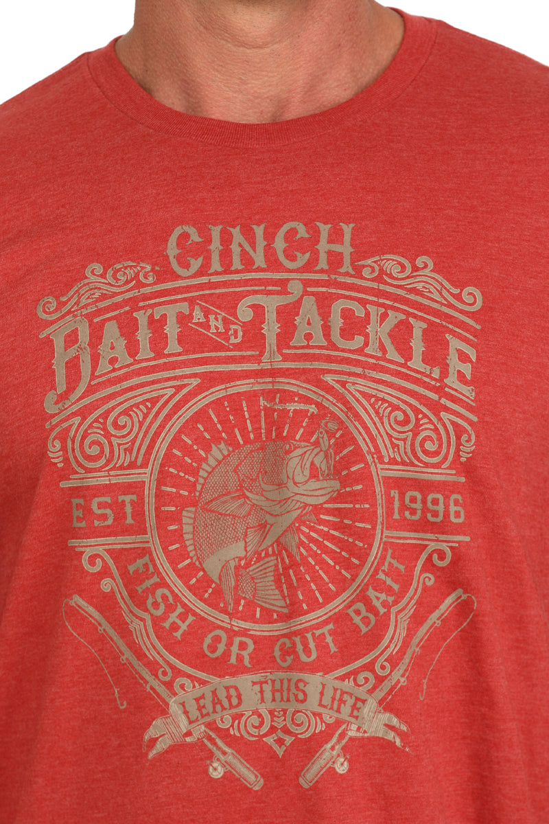 Cinch Men Red Bait &amp; Tackle T-Shirt MTT1690661