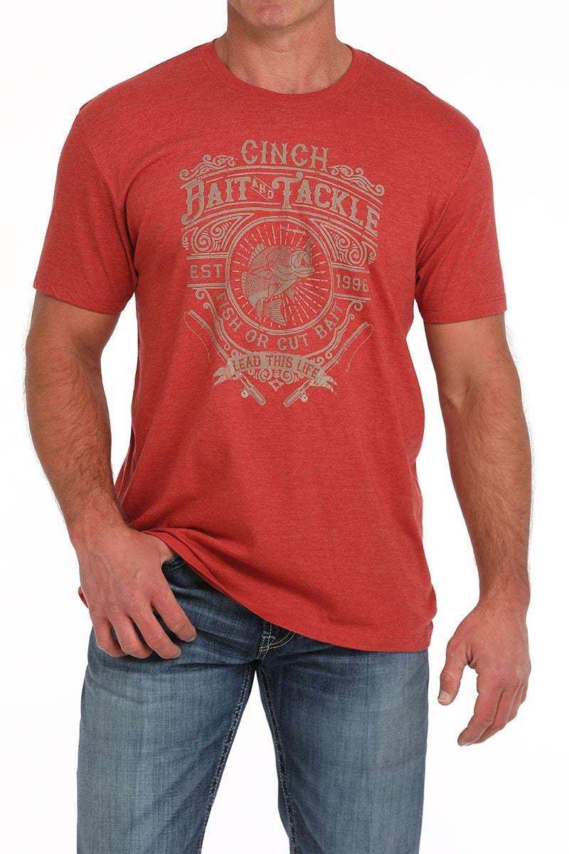 Cinch Men Red Bait &amp; Tackle T-Shirt MTT1690661