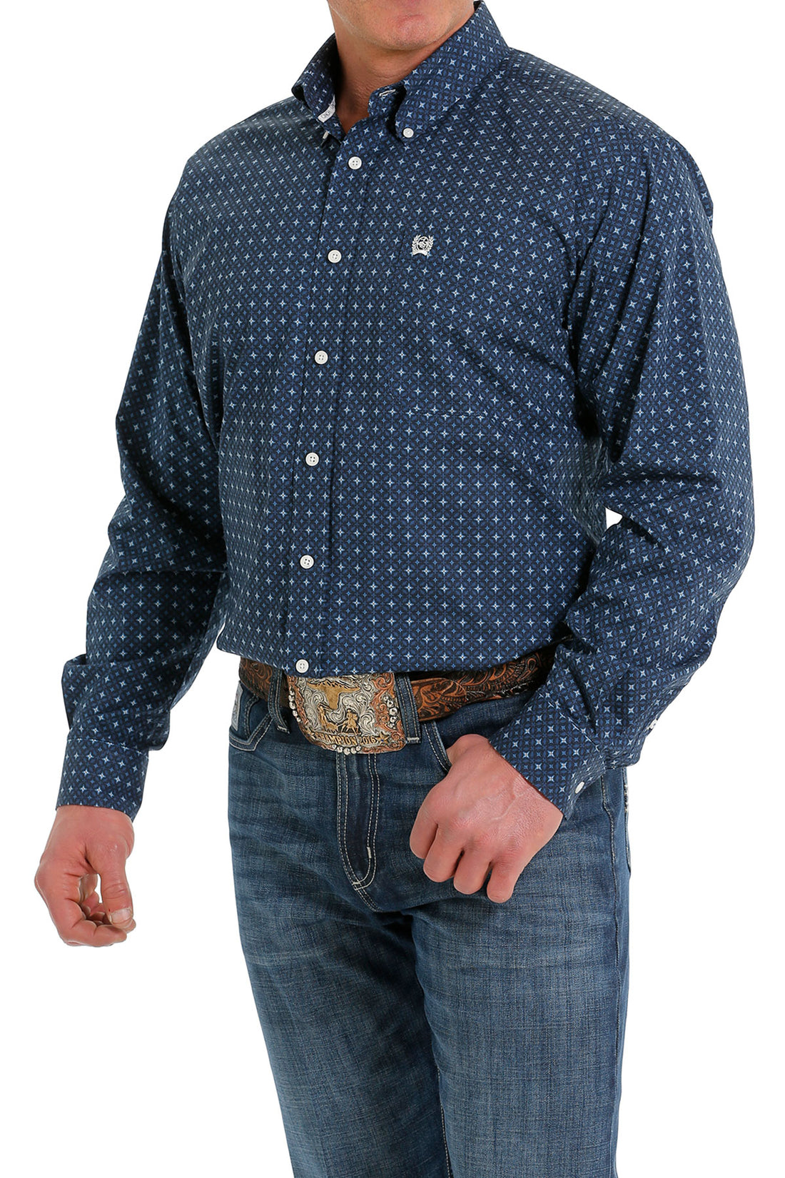 Cinch MN Geo Print Light Blue MTW1105508 Shirt