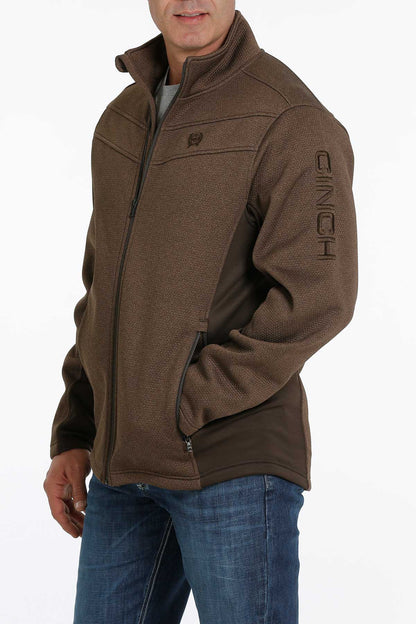 Cinch Men Brown Lightweight Fleece Logo Jacket MWJ1562002