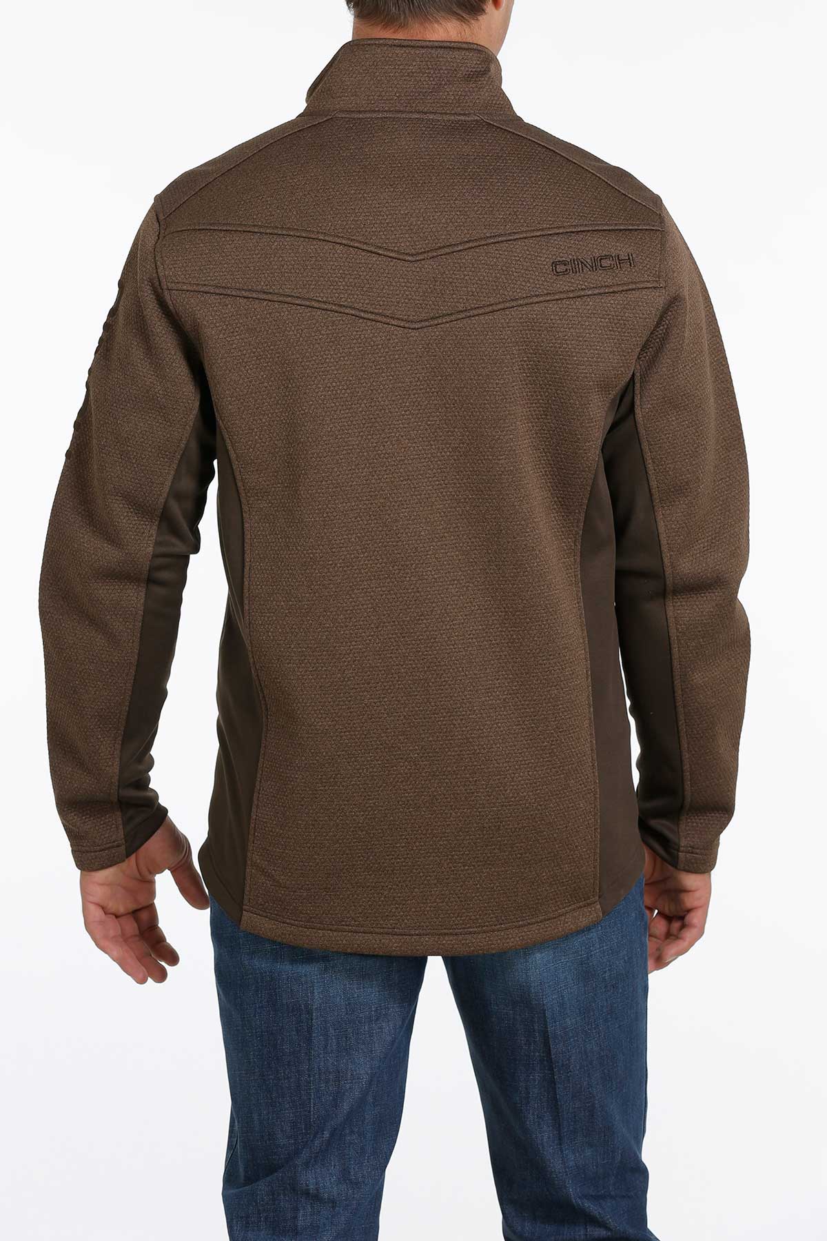 Cinch Men Brown Lightweight Fleece Logo Jacket MWJ1562002