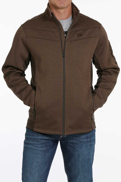Cinch Men Brown Lightweight Fleece Logo Jacket MWJ1562002