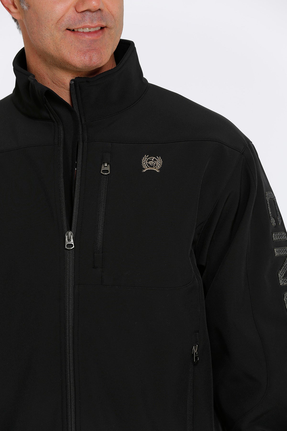 Cinch men's black store softshell bonded jacket