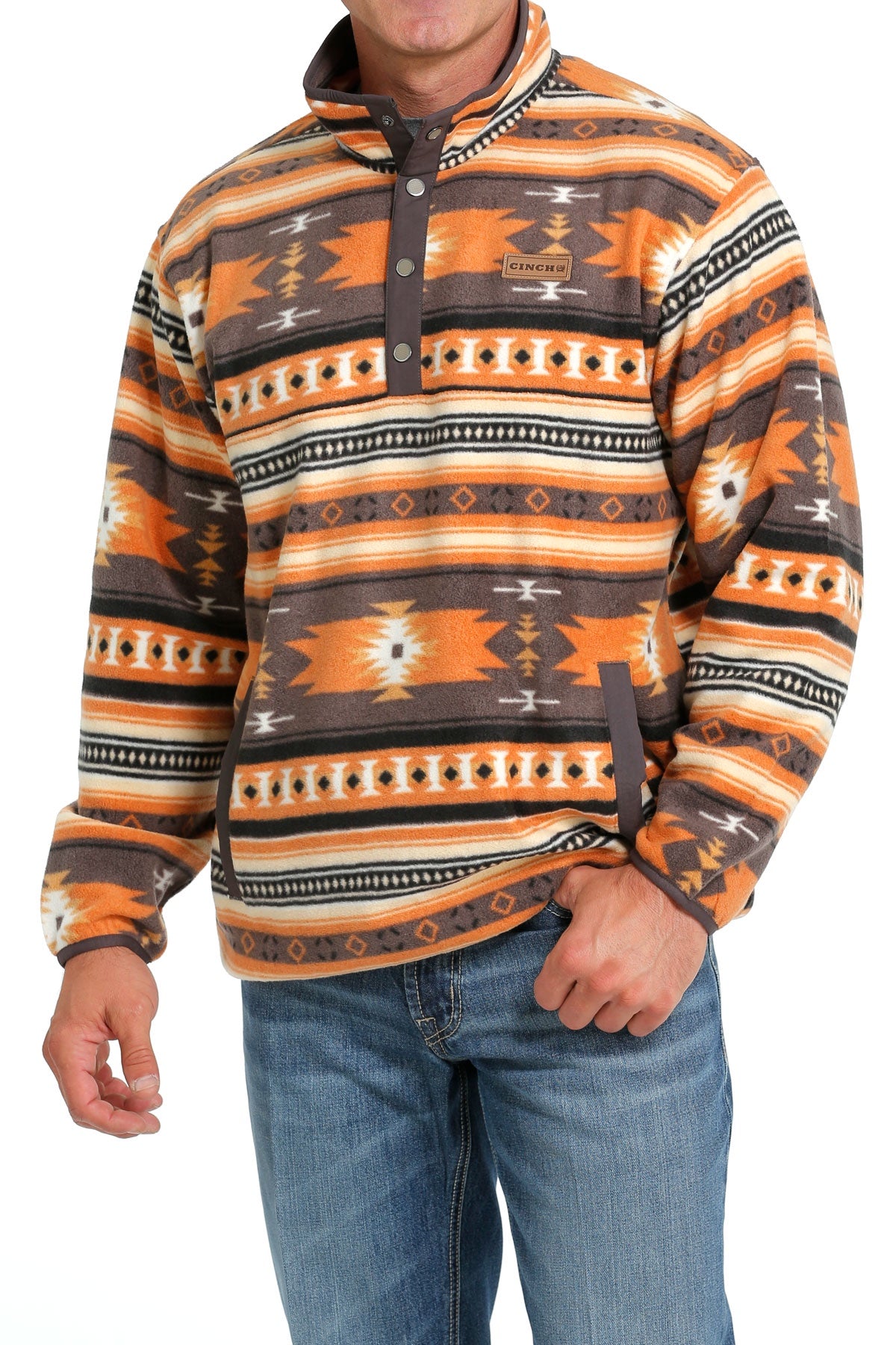 Cinch Men Southwestern Print Polar Fleece Pullover MWK1514019