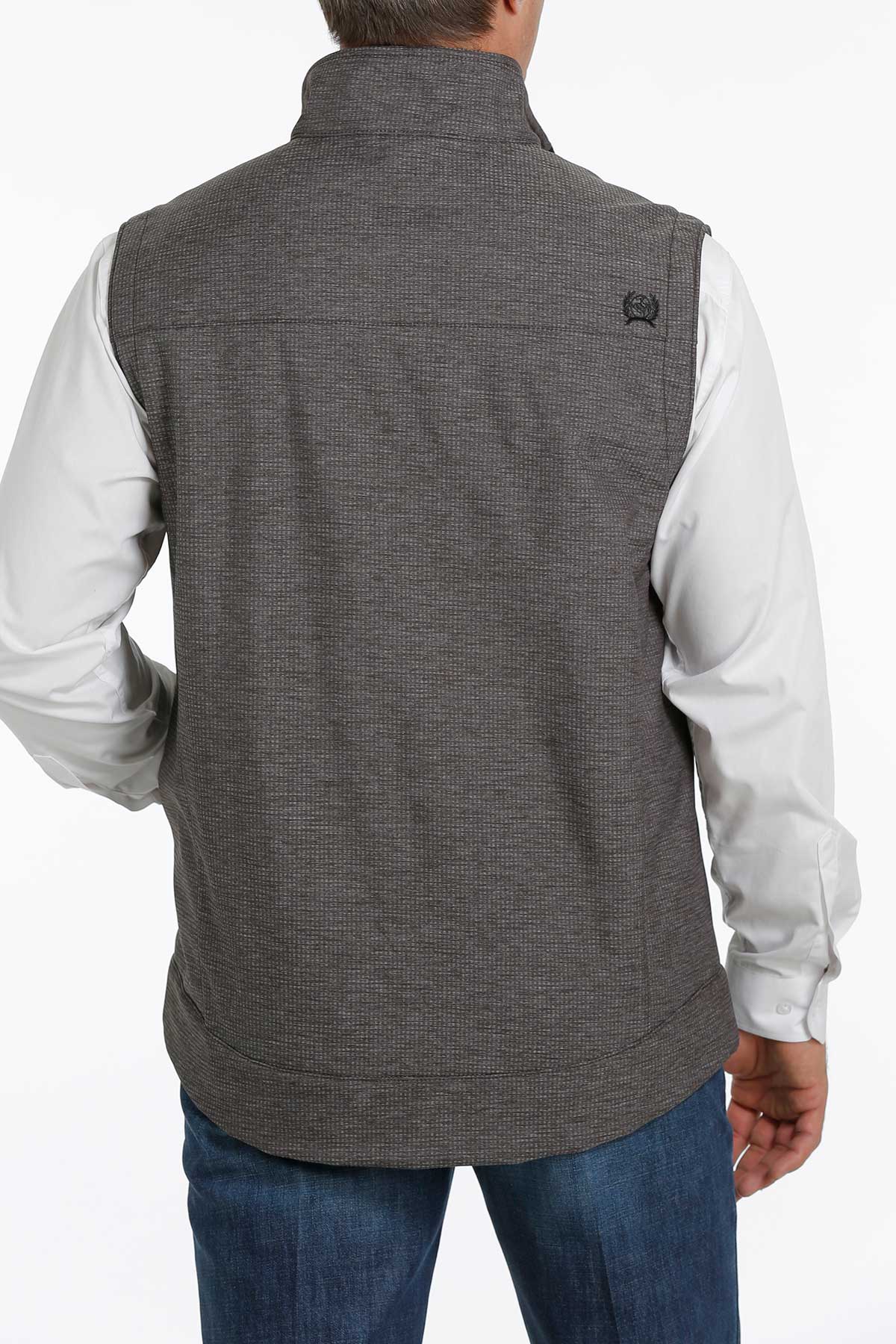 Cinch Men Logo Texture Bonded Charcoal Vest MWV1515011