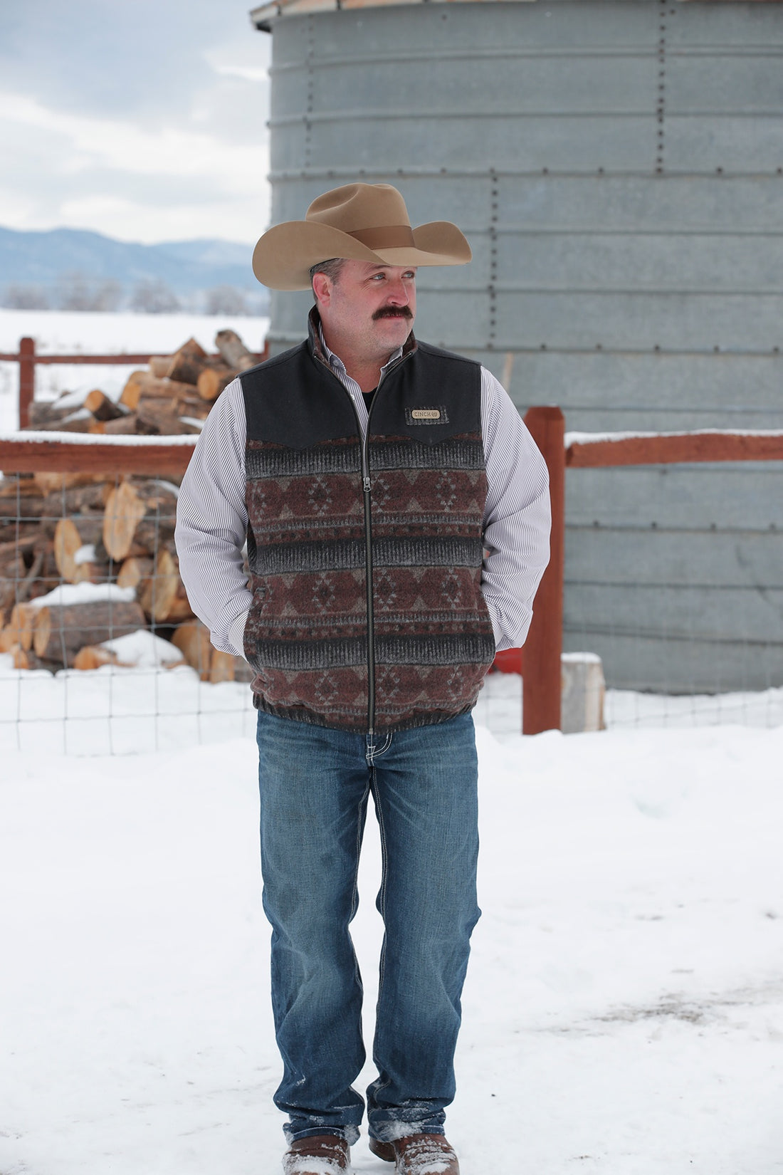 Cinch Men Concealed Carry Wooly Vest MWV1543007
