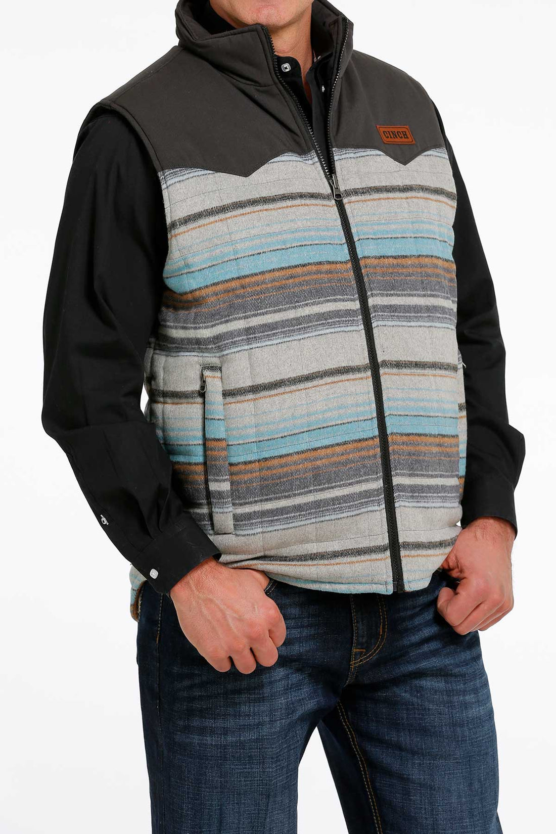 Cinch Men Brown Quilted Reversible Vest MWV1576001