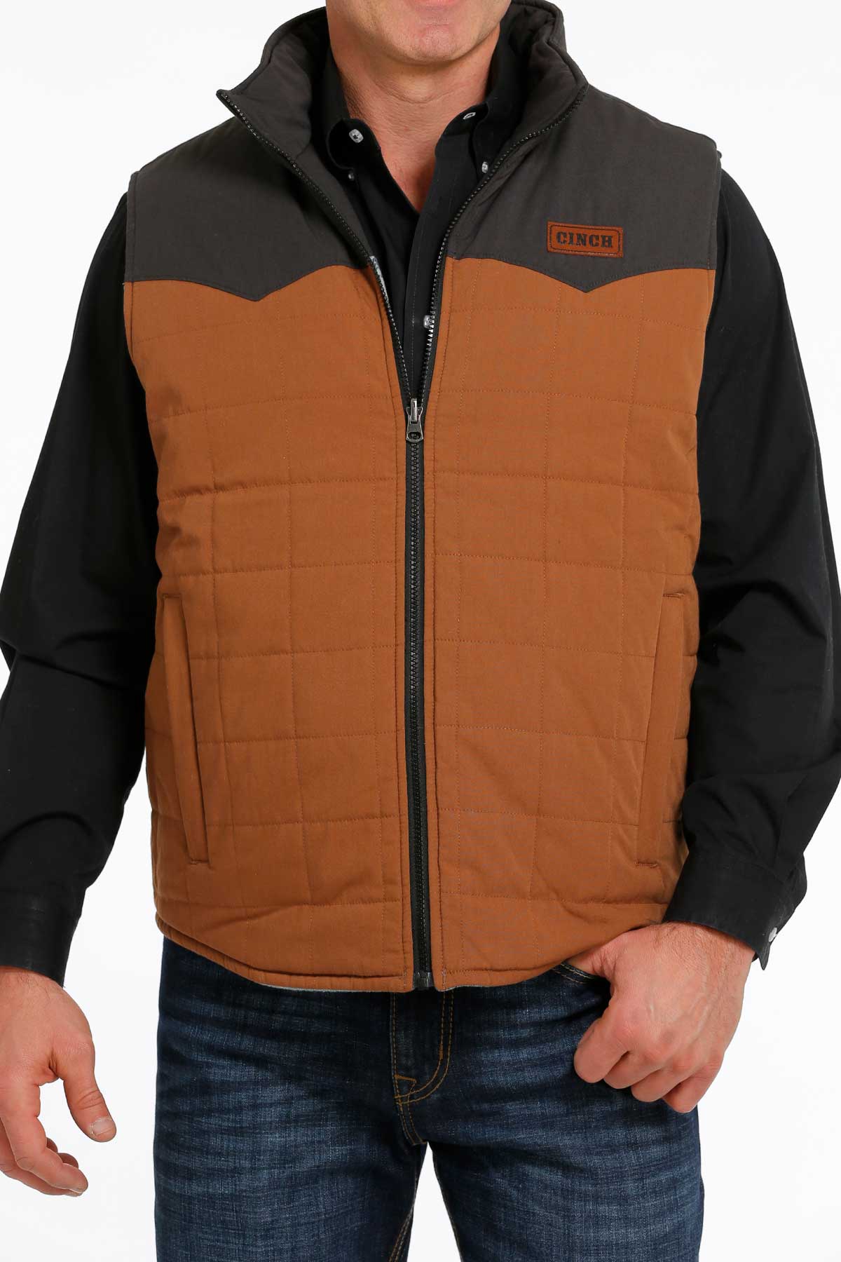 Cinch Men Brown Quilted Reversible Vest MWV1576001