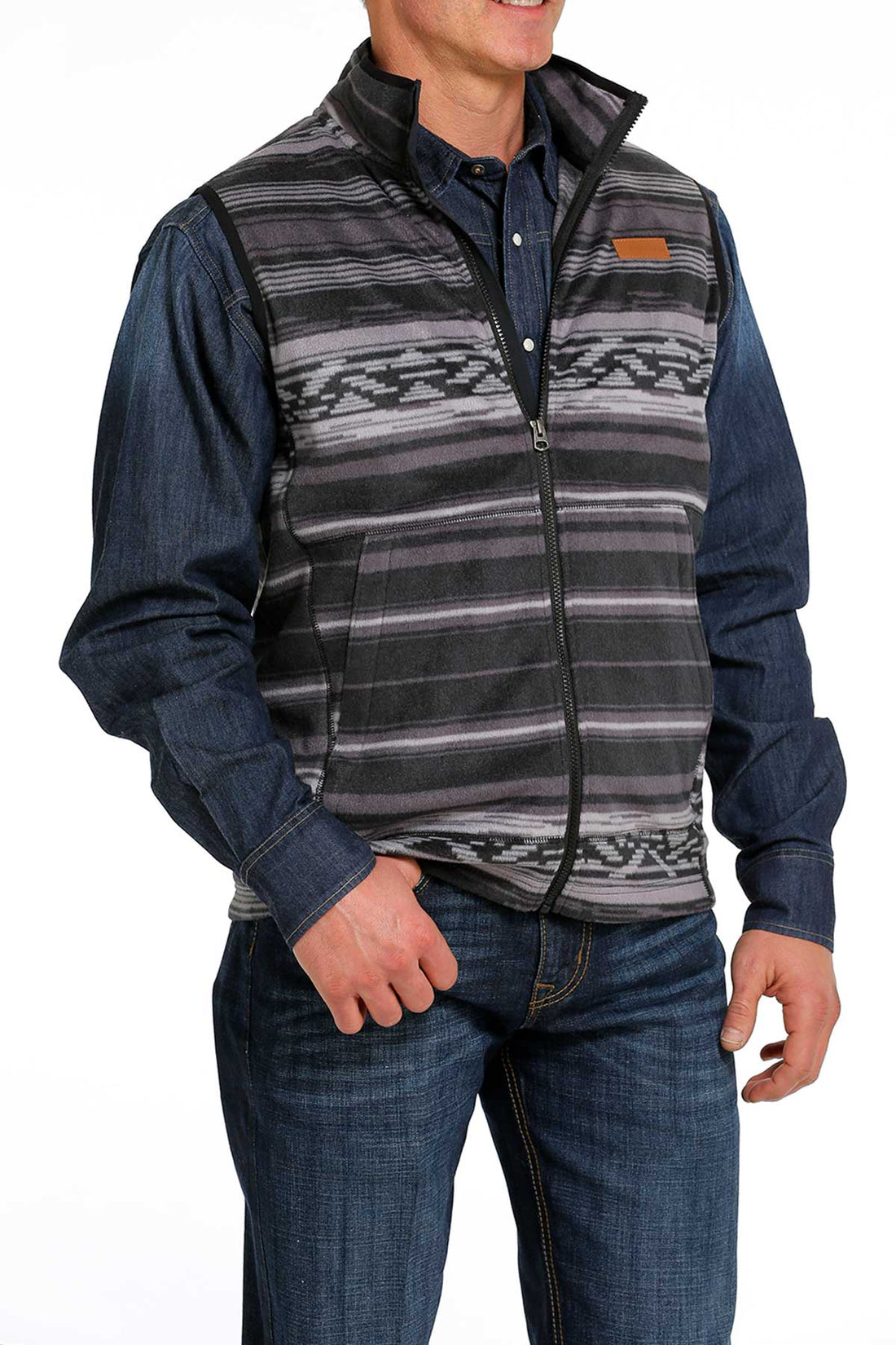 Cinch Men Black Polar Fleece Vest MWV1585002