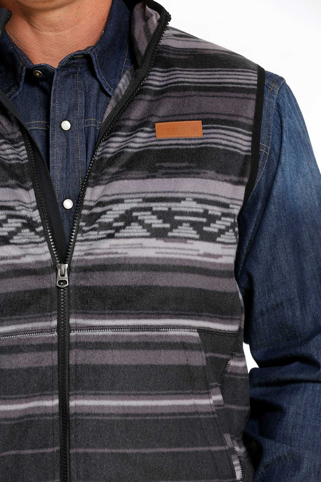 Cinch Men Black Polar Fleece Vest MWV1585002