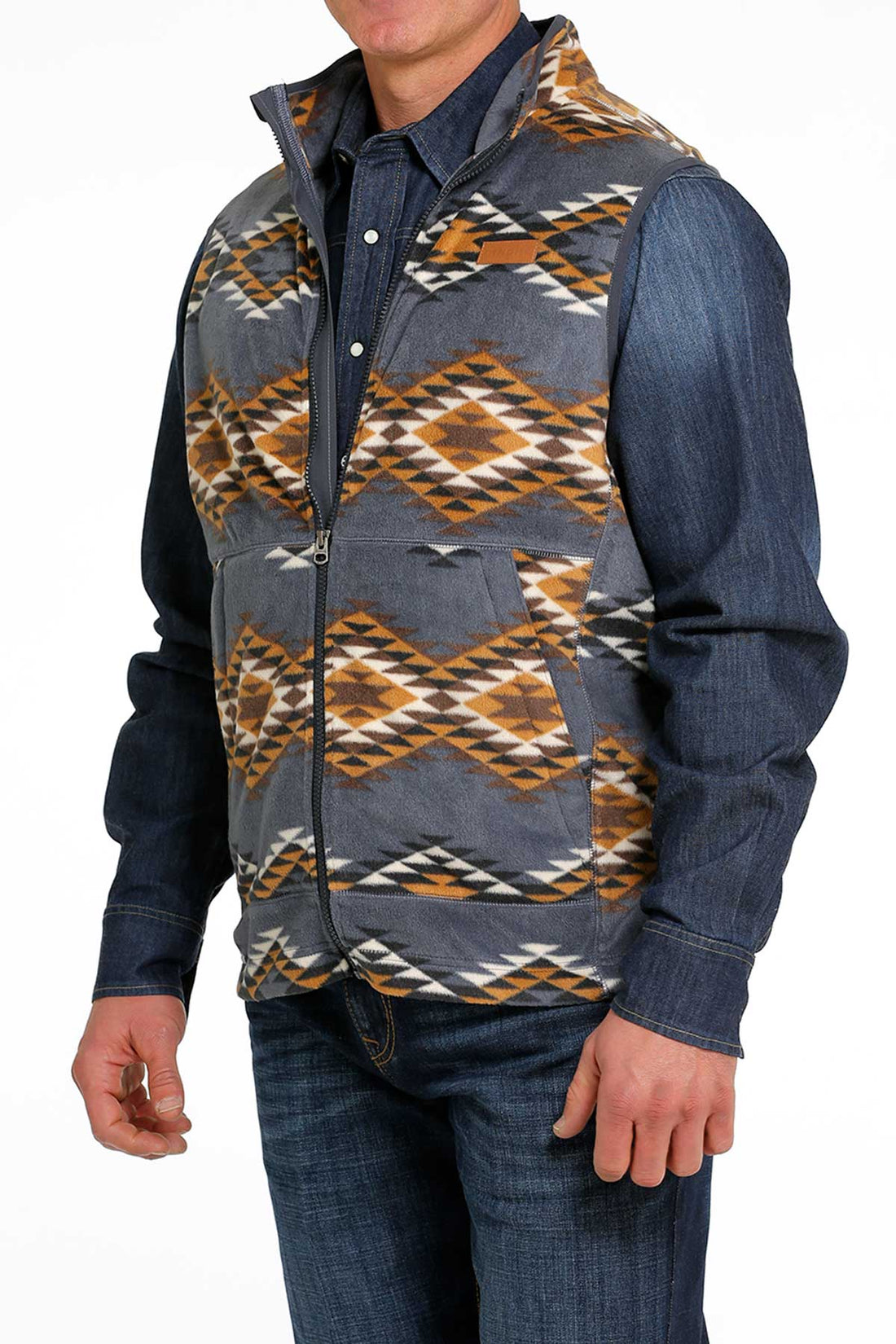 Cinch Men Blue Polar Fleece Vest MWV1585003