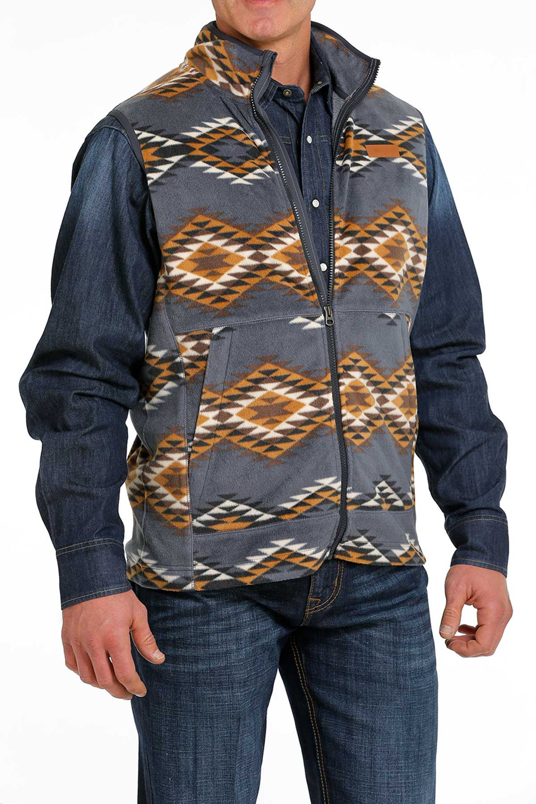 Cinch Men Blue Polar Fleece Vest MWV1585003