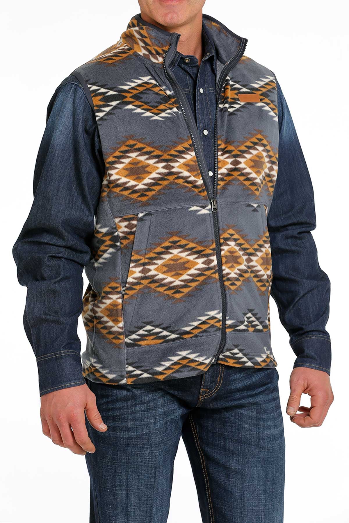 Cinch Men Blue Polar Fleece Vest MWV1585003