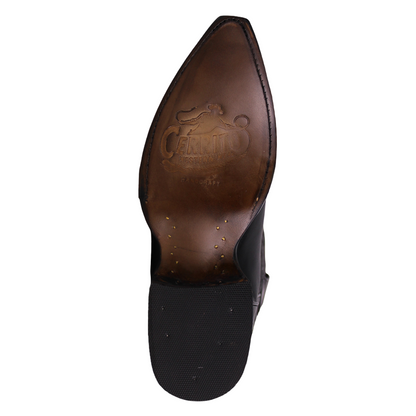 Cerrito MN Cowhide Snip Toe Boot PU010 Graso Black