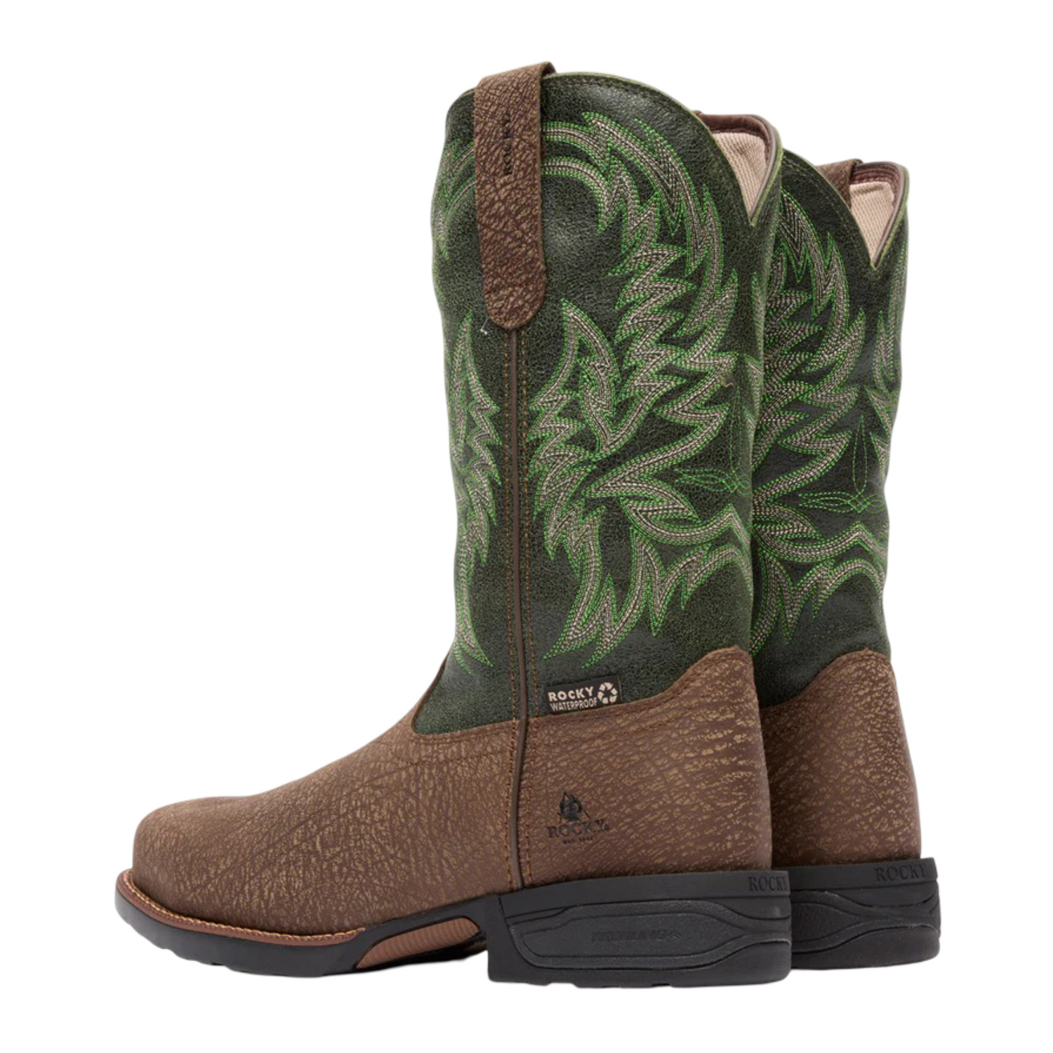 Rocky Men GRN 12&quot; WSTRBROWN AND GREEN RKW0454