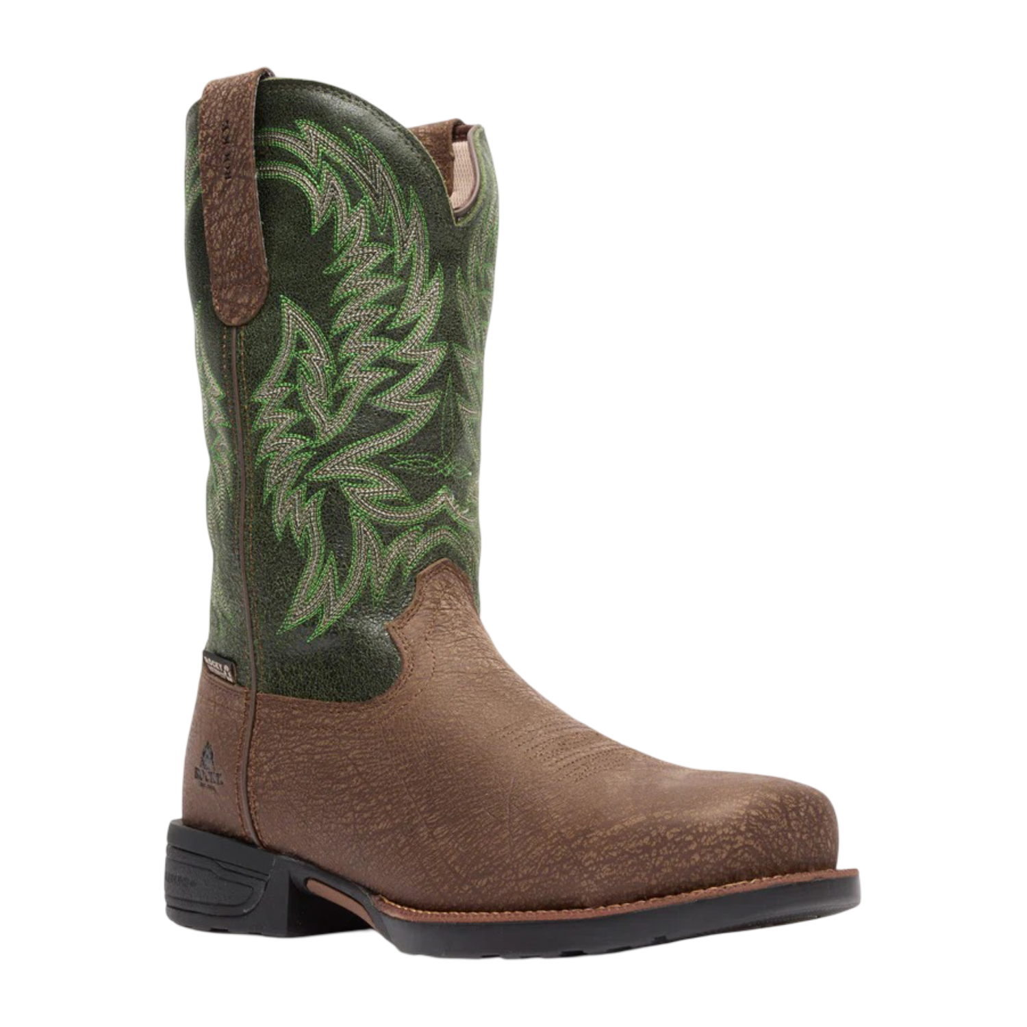 Rocky Men GRN 12&quot; WSTRBROWN AND GREEN RKW0454