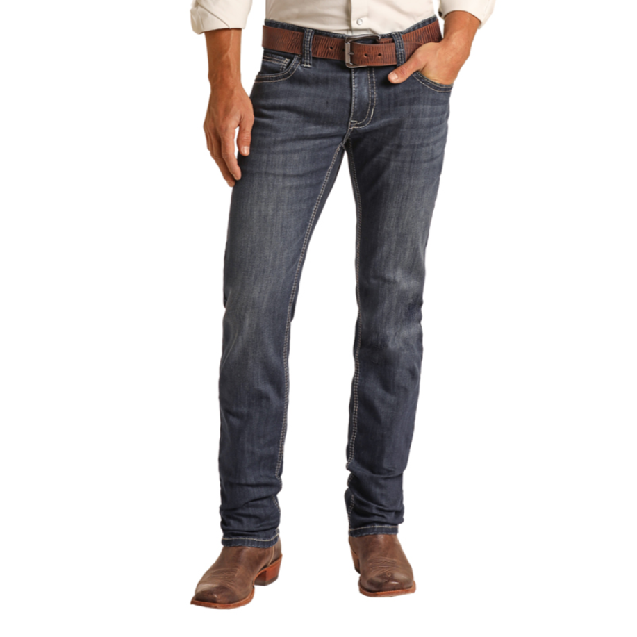 Rock &amp; Roll Men Two Toned Skinny Fit Stretch Jeans RRMD2MR149