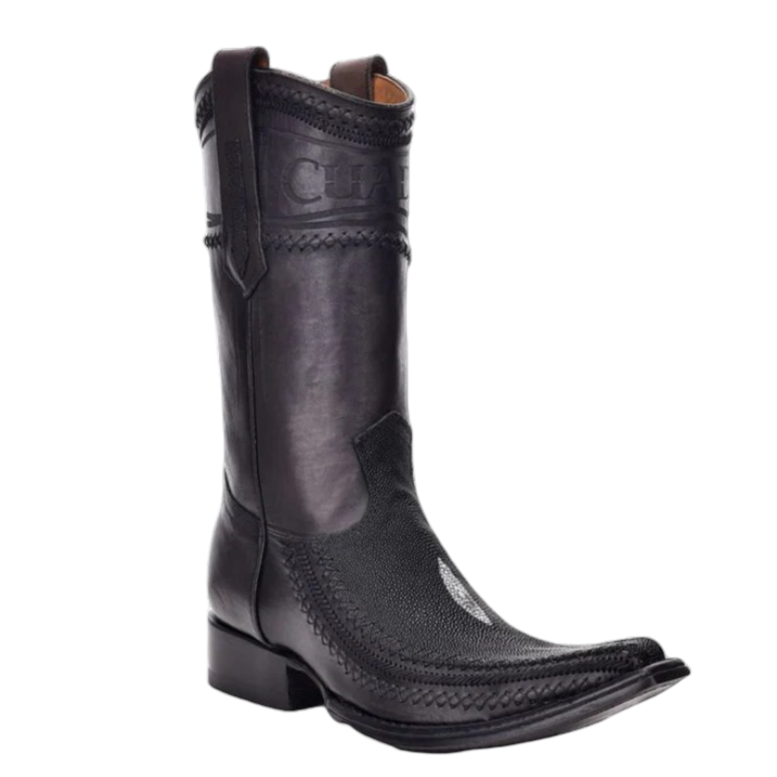Cuadra Men Stingray Narrow Square Toe Boot 1B1AMA Black