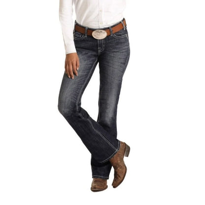 Rock &amp; Roll Women Mid Rise Bootcut Riding Jeans W7_3550