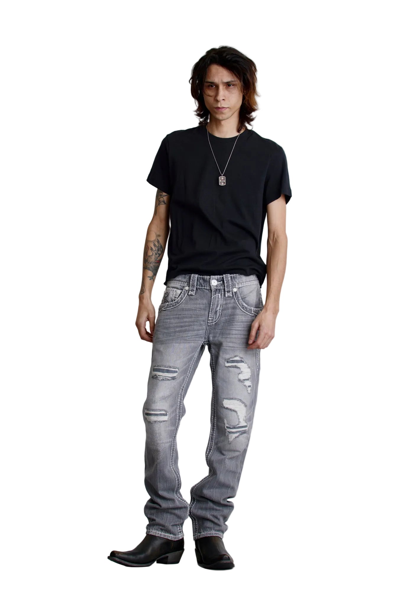 Rock Revival MN Danielle Straight Leg Jean RP5632J200R LT Grey