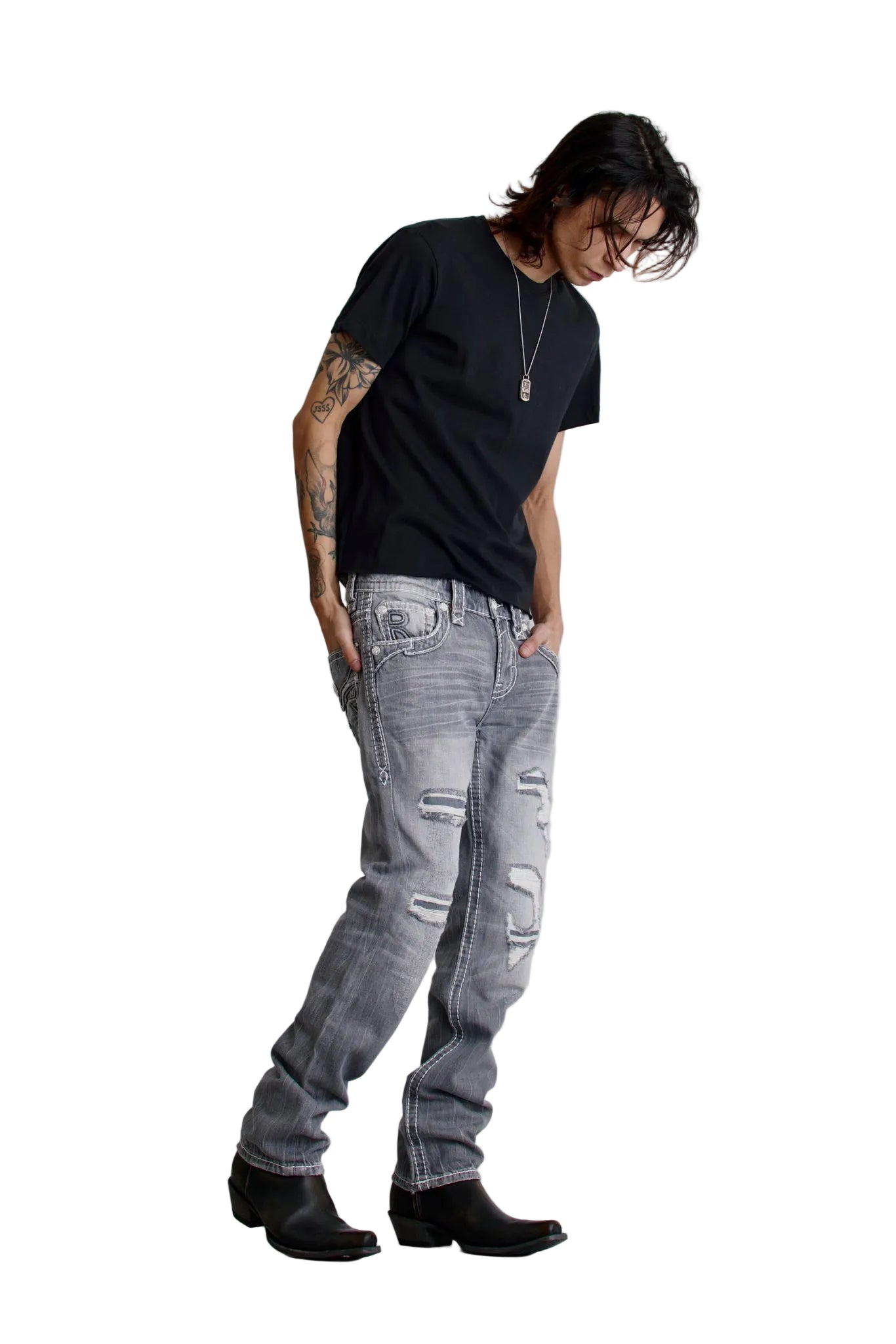 Rock Revival MN Danielle Straight Leg Jean RP5632J200R LT Grey
